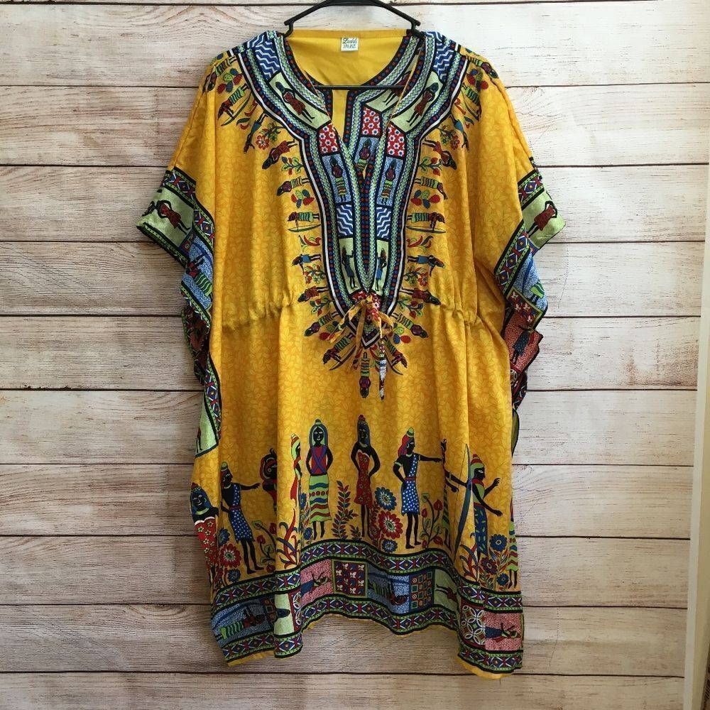 LADDI PONCHO-STYLE TOP IN TRIBAL AFRICAN PRINT